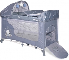 Дитячий манеж Lorelli Moonlight Rocker 2 Layers Silver Blue CAR